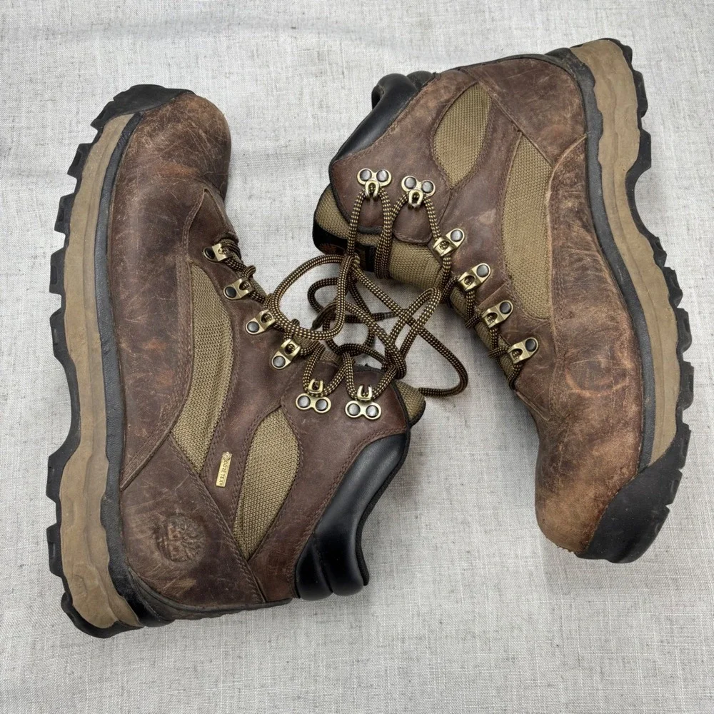 Timberland Chocorua Hiking Boots Brown Leather Gore-Tex Waterproof Men's Size 12